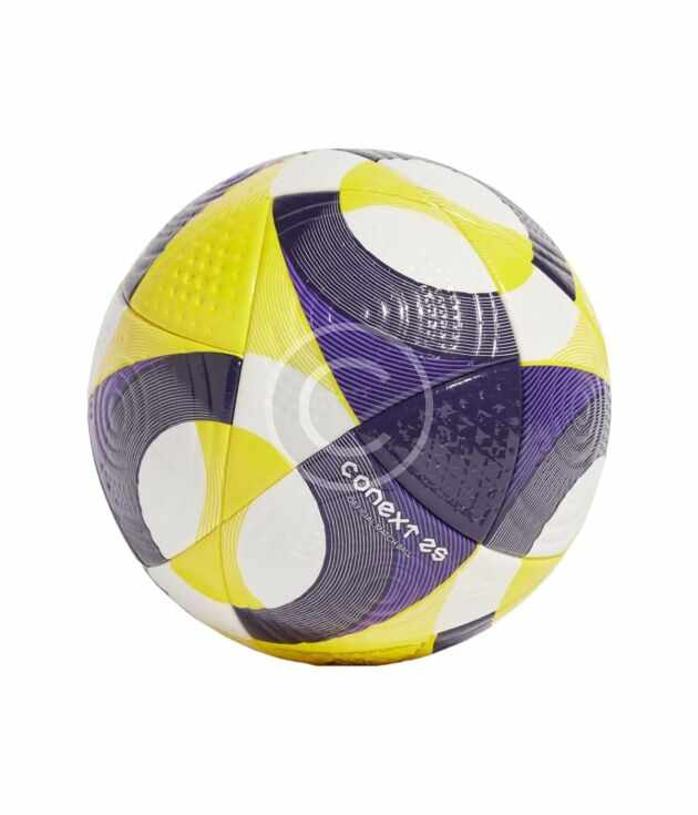 Blue and yellow performance soccer ball